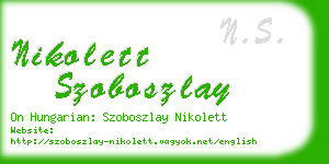 nikolett szoboszlay business card